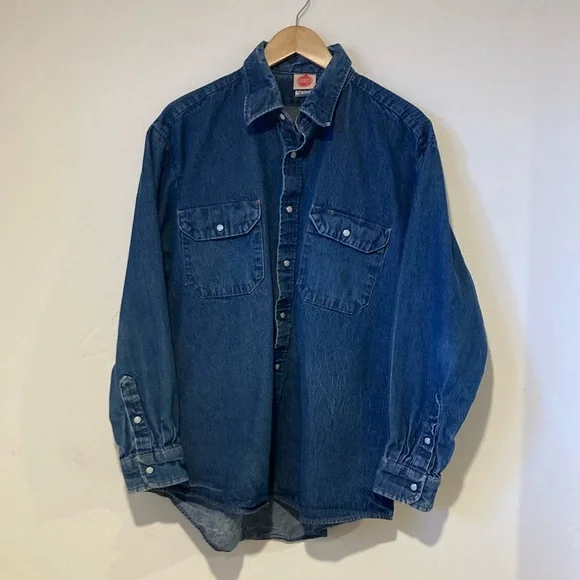 RED KAP Men’s Size XL Denim Button Down - Picture 1 of 6